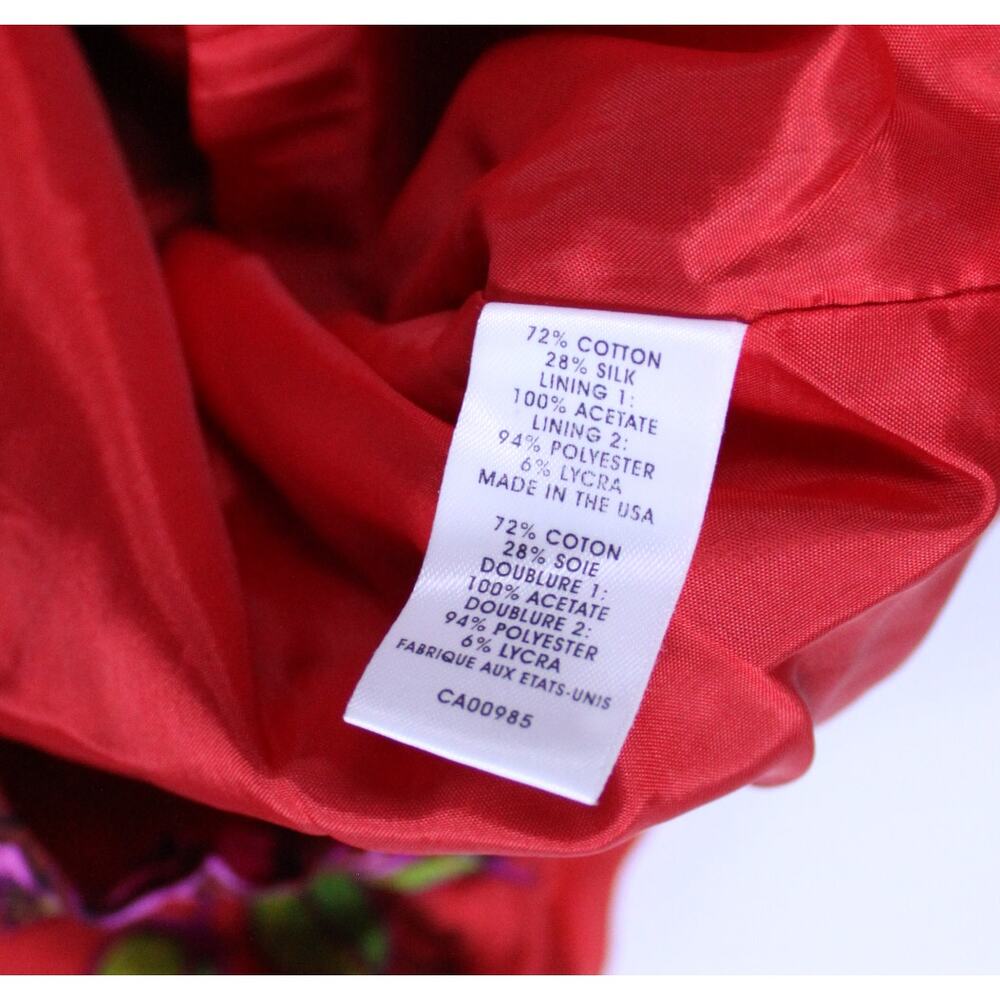Nanette Lepore Tropical heat dress size 4 lined tube spaghetti strap red floral - Picture 6 of 6